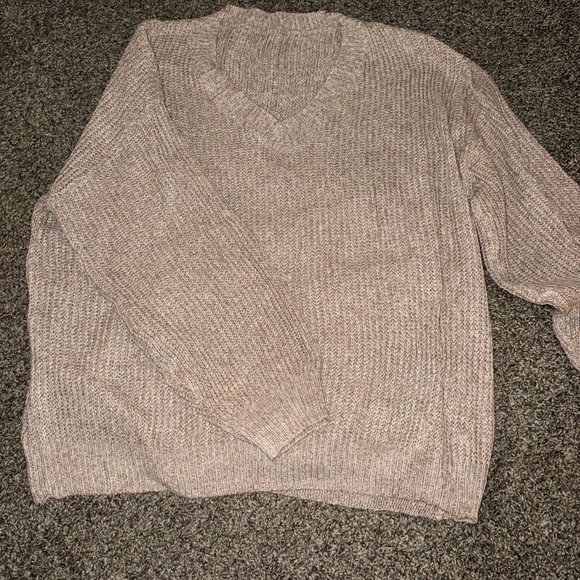 SHEIN Sweaters - SHEIN CURVE TAN KNIT SWEATER- PLUS SIZE